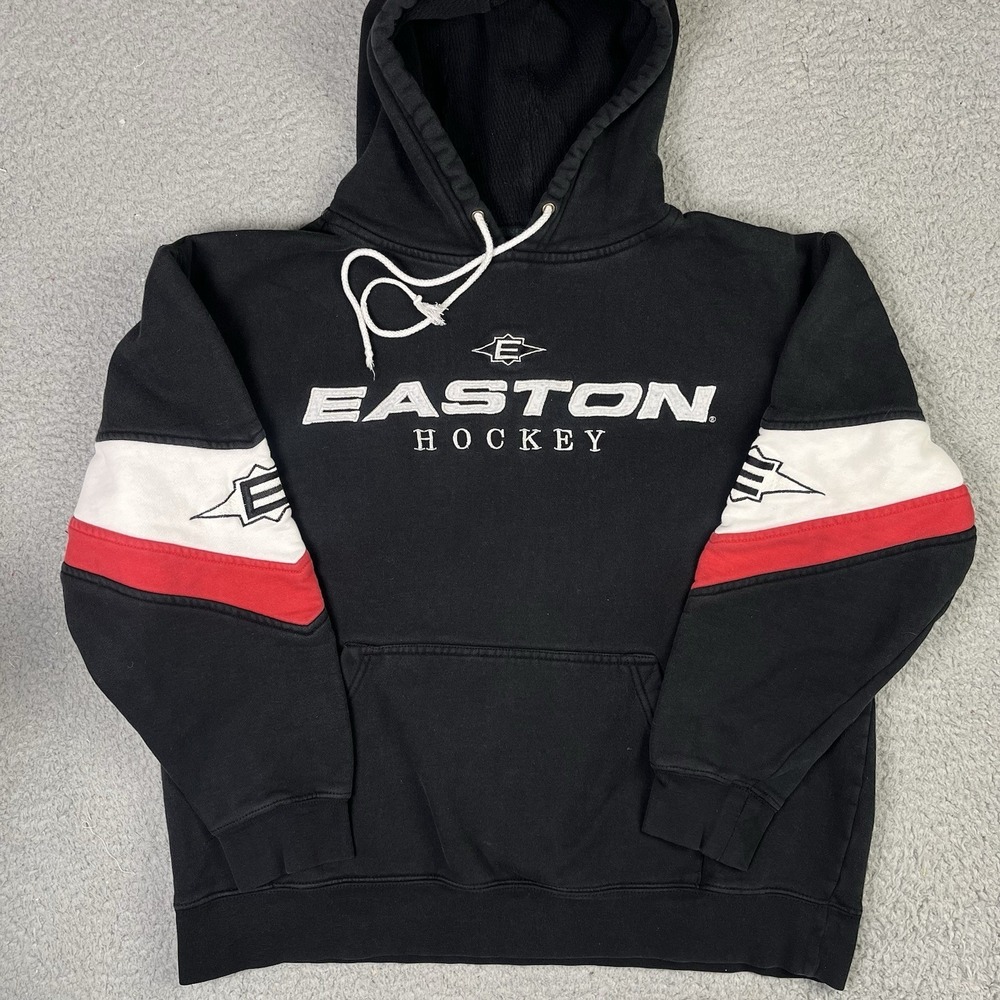 Easton Hockey Hoodie Sweatshirt Black Pullover‎ Size Medium